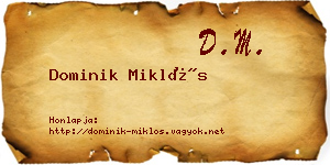 Dominik Miklós névjegykártya